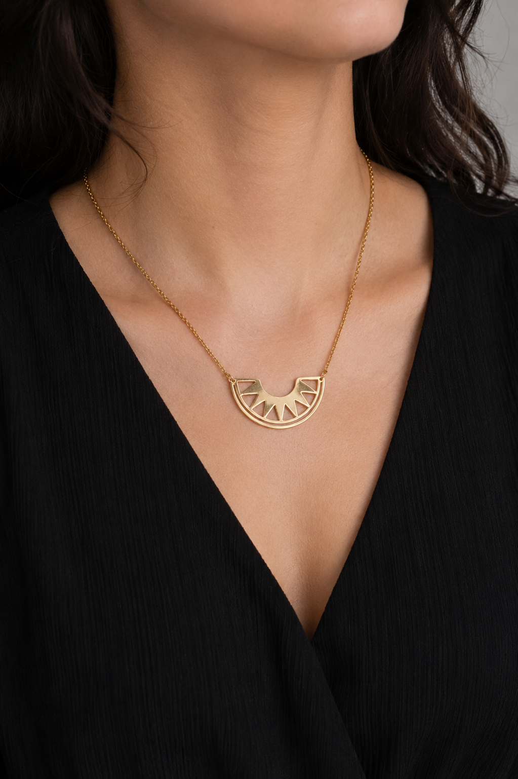 Silver Semi Circle Necklace