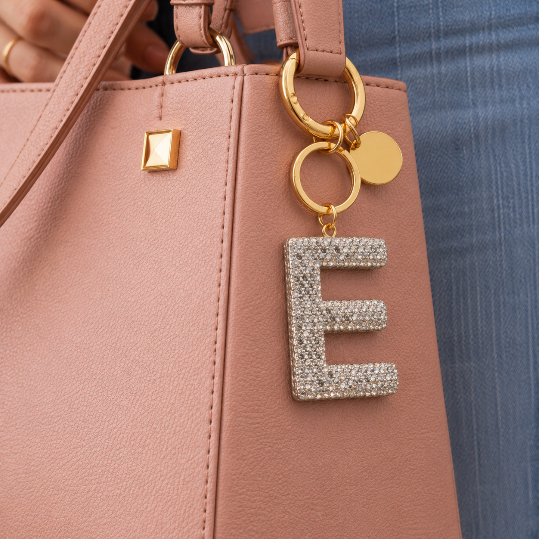 Crystal Initial Letter (E) Keychain - Image 4
