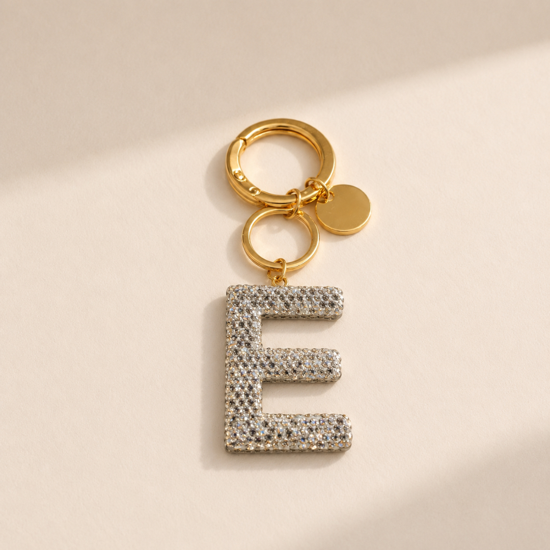 Crystal Initial Letter (E) Keychain - Image 3