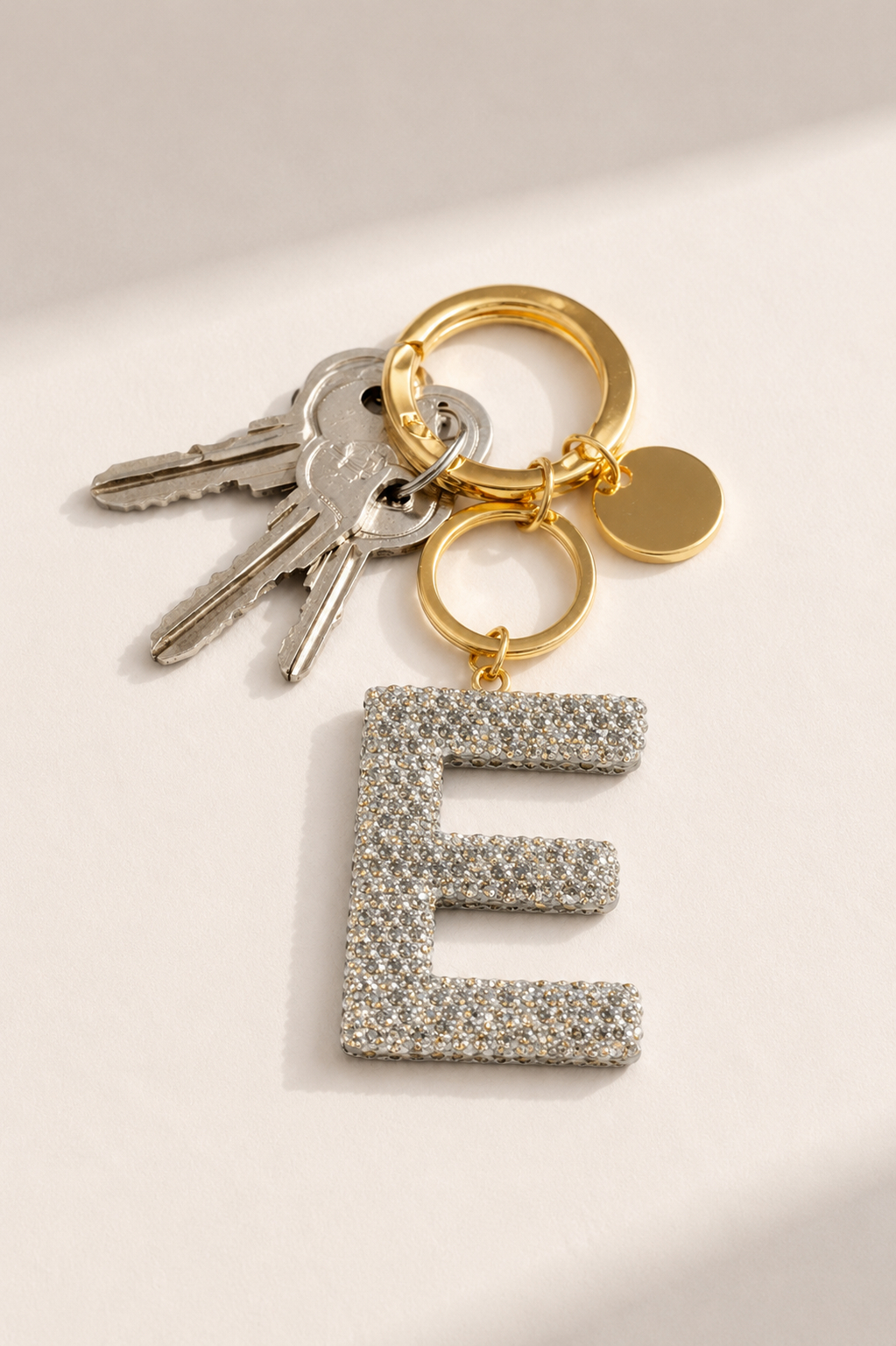 Crystal Initial Letter (E) Keychain