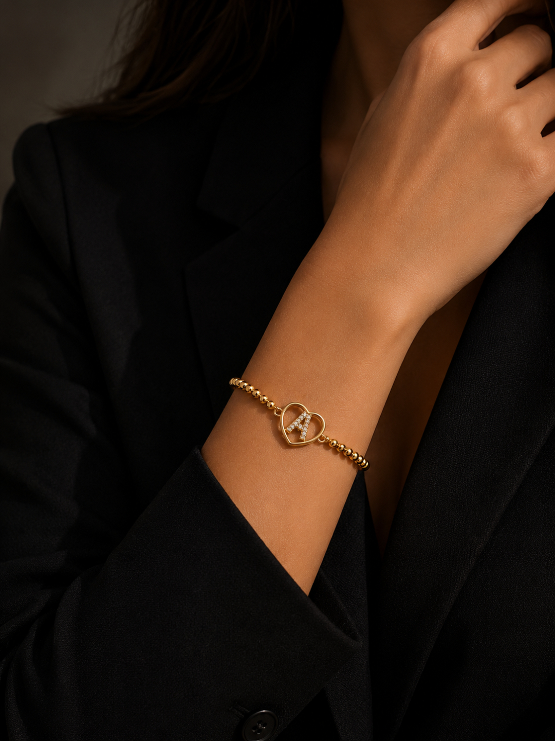 Initial A Heart Bracelet