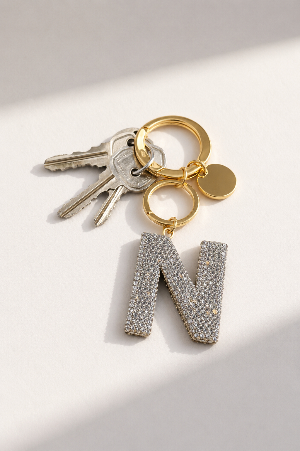 Crystal Initial Letter (N) Keychain
