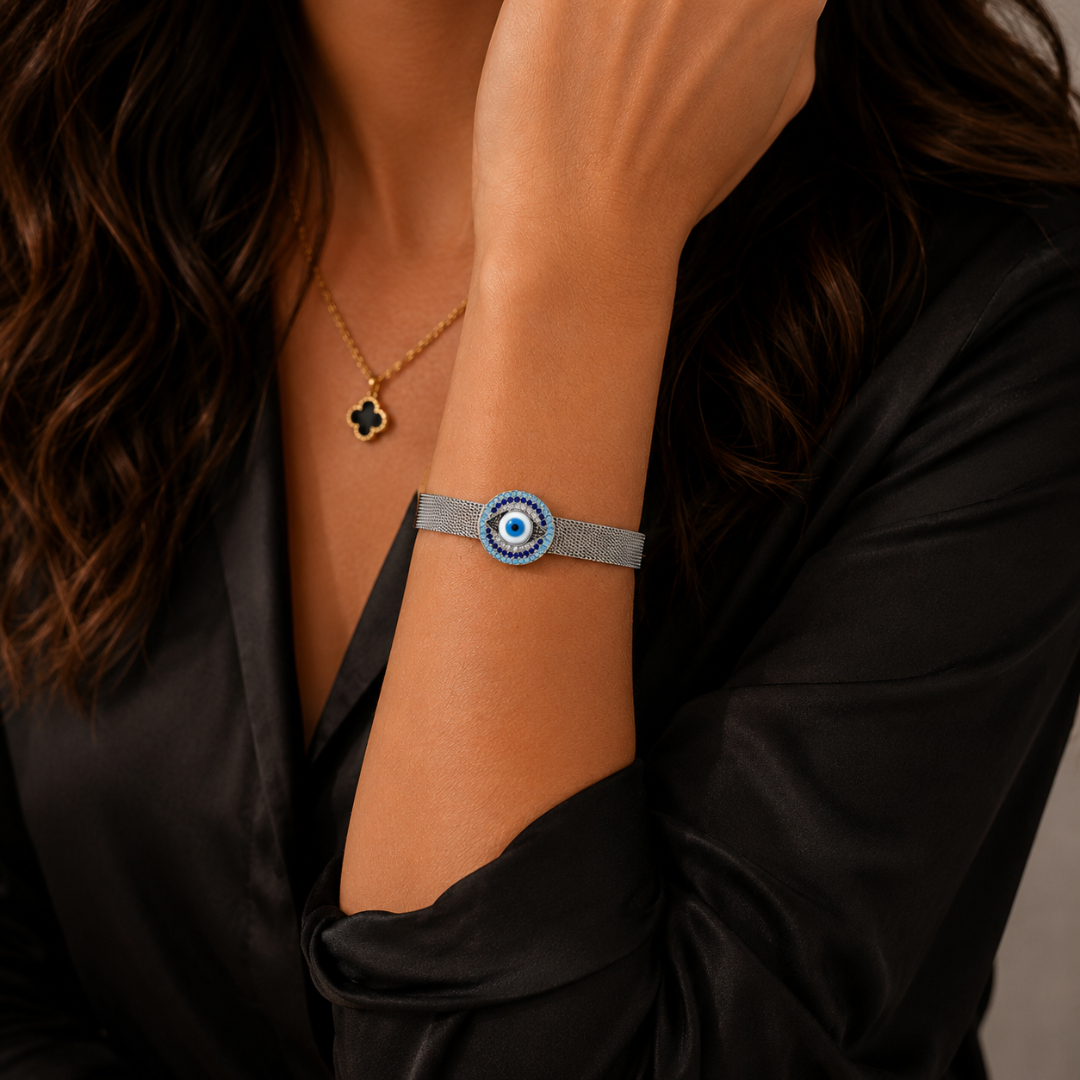 Silver Evil Eye Bracelet