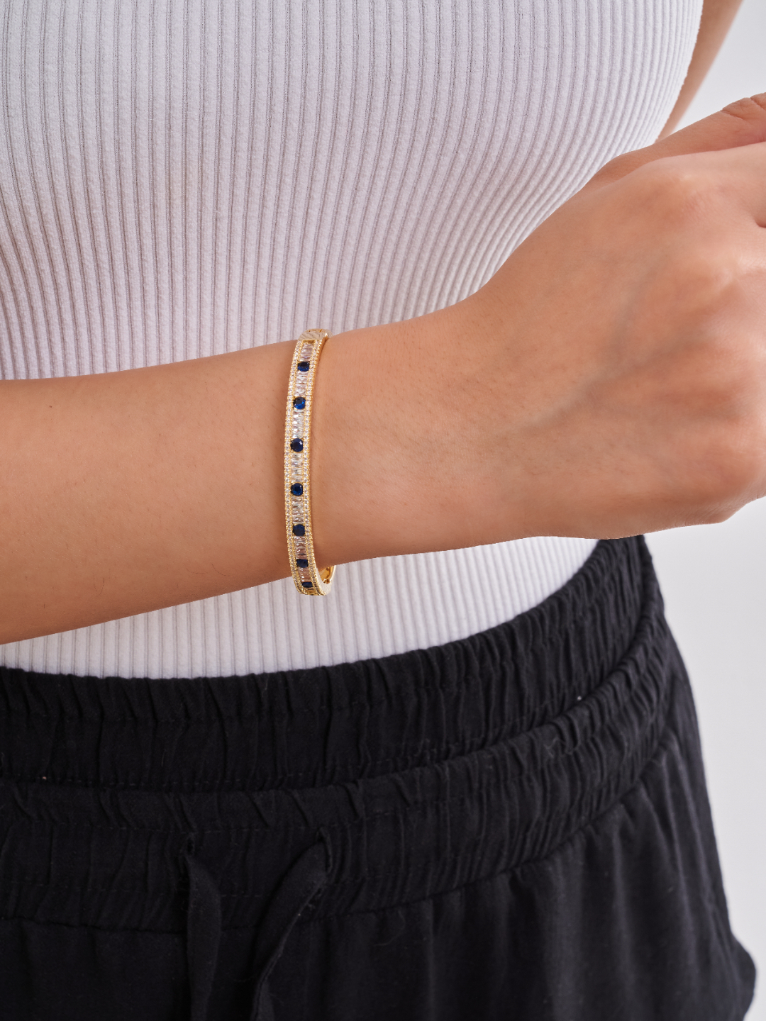 Blue & White Zircon Tennis Bangle
