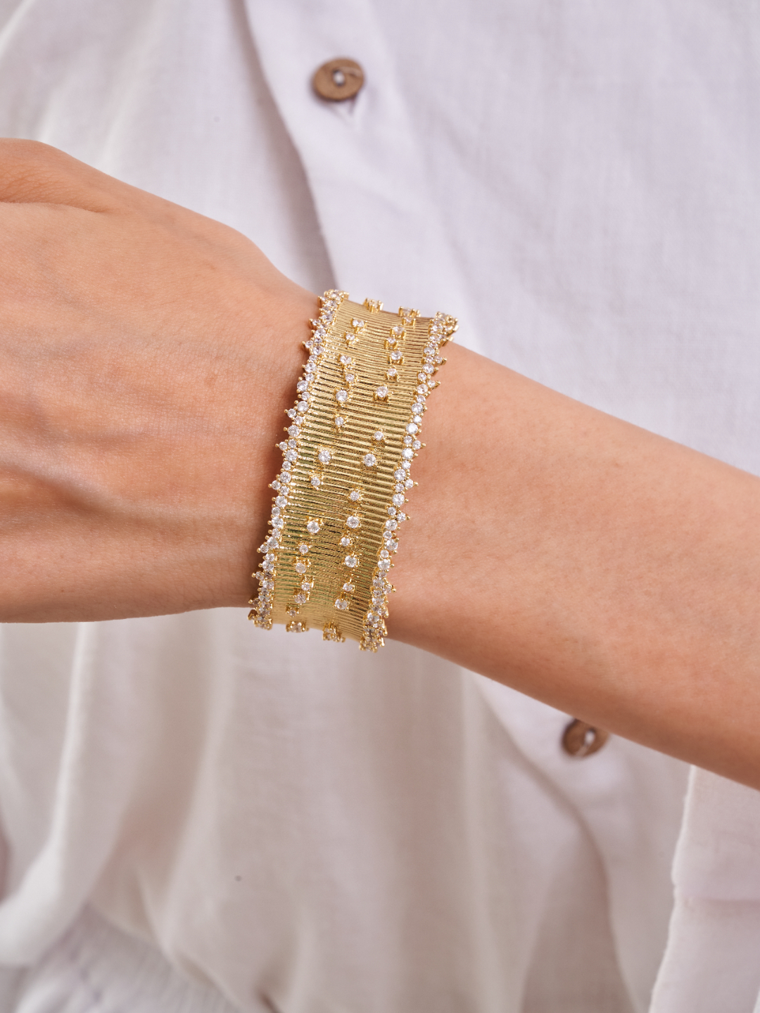 Gold Fringe Cuff Bracelet