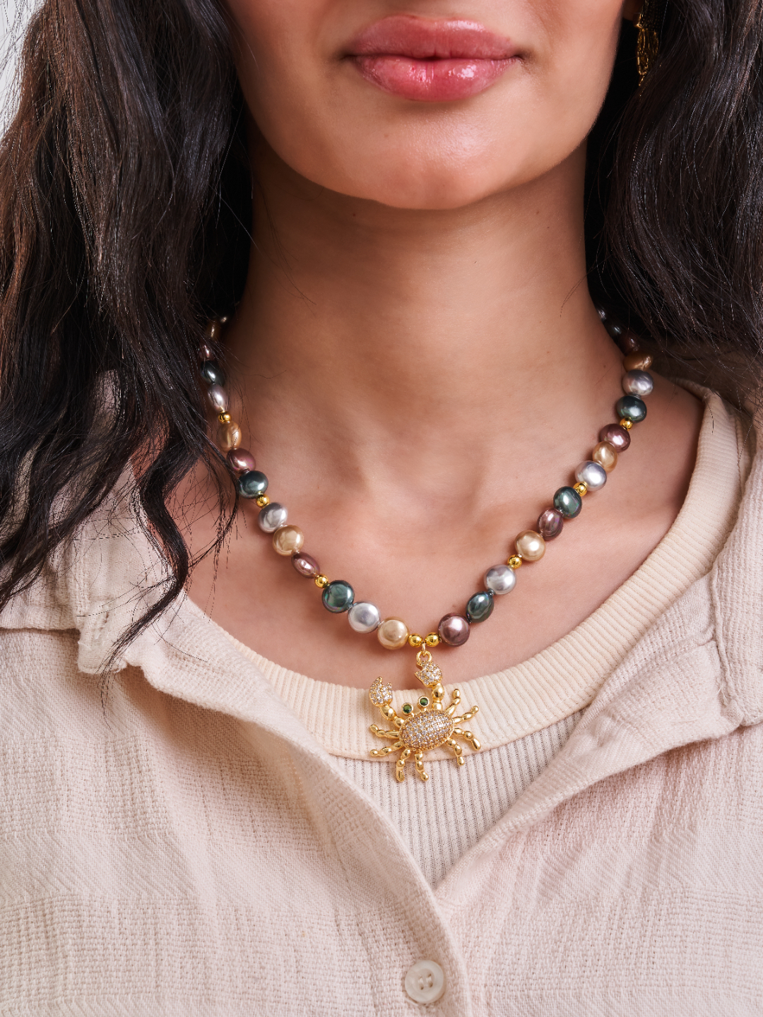 Freshwater Pearl Crab Necklace