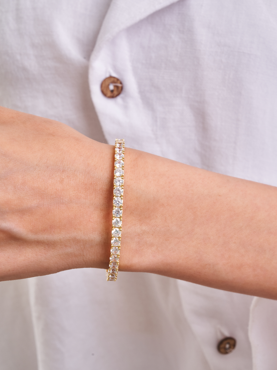 Classic White Zircon Tennis Bangle